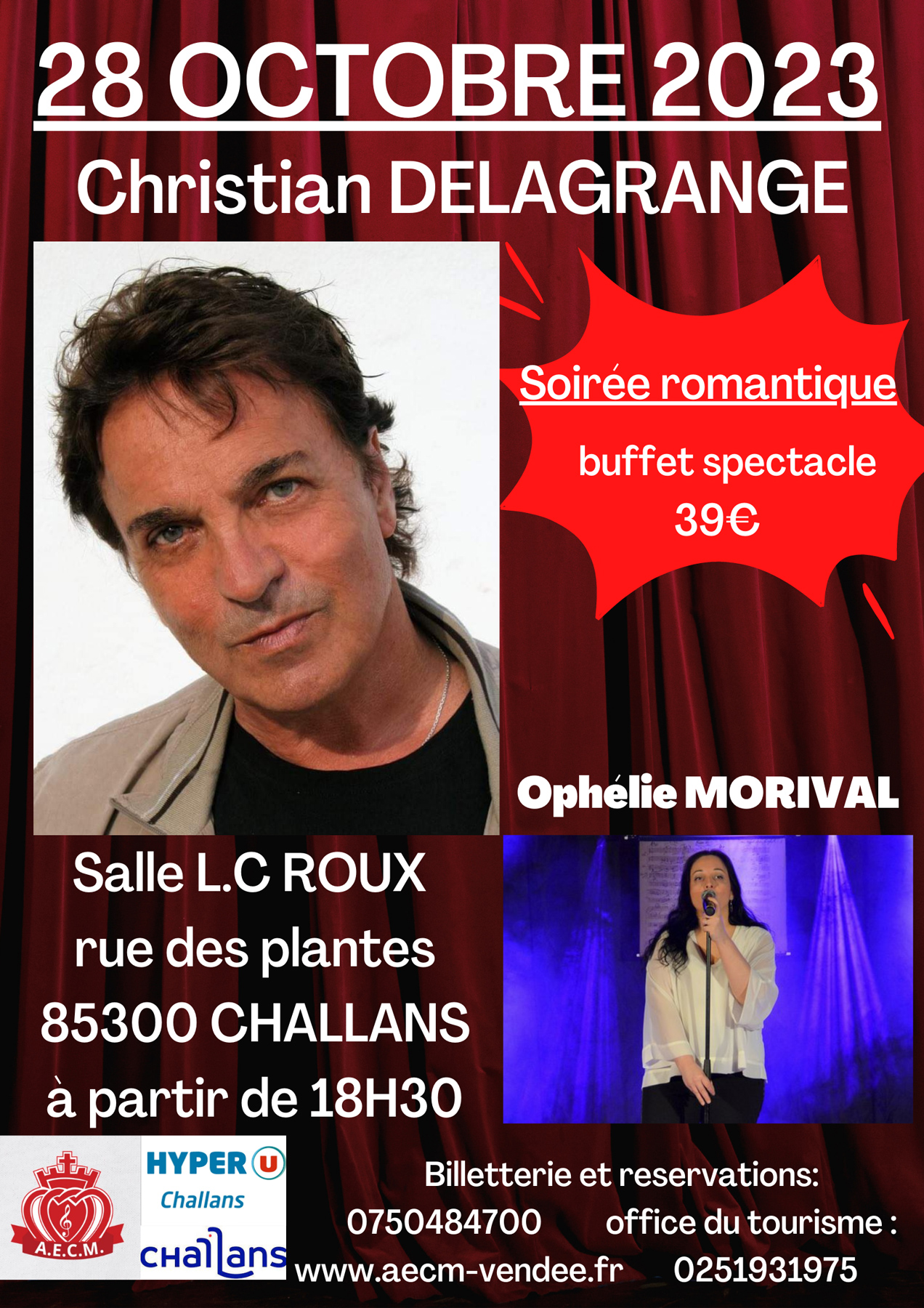 Soirée romantique concert avec Christian Delagrange et Ophélie Morival