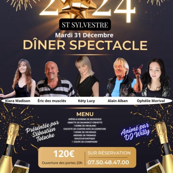 Ah que du bonheur 31 décembre 2023 repas spectacle saint sylvestre challans